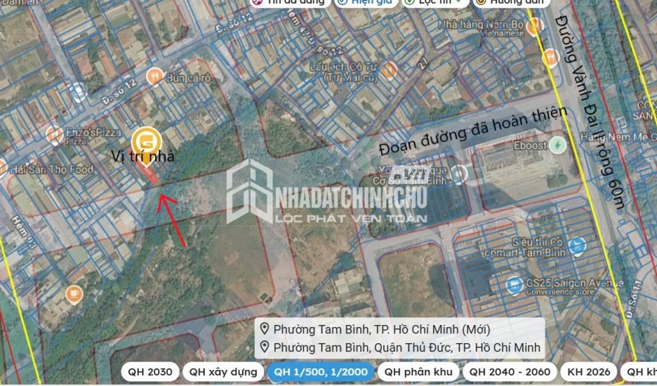 BÁN GẤP NHÀ HẺM XE HƠI TAM BÌNH, THỦ ĐỨC – 136M² THỔ CƯ – GIÁ TỐT HƠN THỊ TRƯỜNG 30%